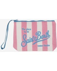 Mc2 Saint Barth - Fabric Clutch Bag With Striped Pattern - Lyst