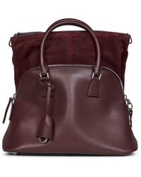Maison Margiela - Burgundy 5Ac Soft Medium Handbag - Lyst