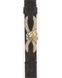 Bottega Veneta - Leather Belt With Golden Knot Buckle - Lyst
