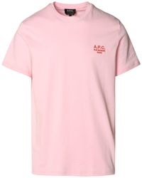 A.P.C. - 'raymond' Pink Cotton T-shirt - Lyst