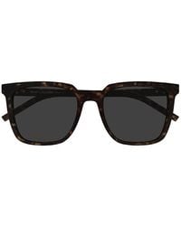 Saint Laurent - Sunglasses Square Full Rim, Dark Havana Frame And Lens Slm146002 - Lyst