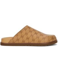 Celine - Clogs With Monogram Print Leather Lamb Skins Slippers - Lyst