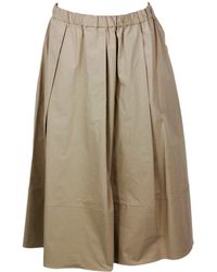 Antonelli - Long Skirt With Elastic Waist And Welt Pockets With Pleats Made Of Stretch Cotton - Lyst