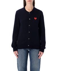 COMME DES GARÇONS PLAY - Wool Cardigan With Red Heart - Lyst