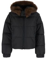 Pinko - Padded Jacket With Hood, Polyester Puffer - Lyst
