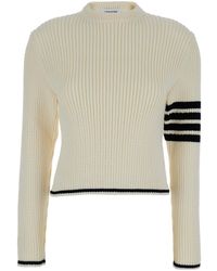 Thom Browne - Sweater With 4-Bar Detail - Lyst