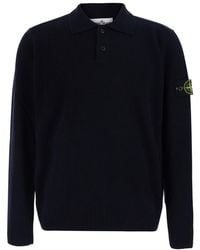 Stone Island - Long-Sleeve Wool Polo Shirt T-Shirts - Lyst