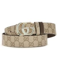 Gucci - Beige Cotton Regular Belt - Lyst