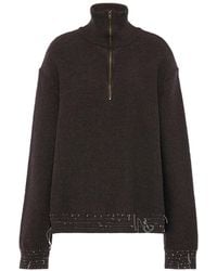 Maison Margiela - Wool Quarter-Zip Jumper - Lyst