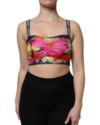 Dolce & Gabbana - Silk Cropped Bustier Corset Top - Lyst