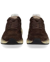 Premiata - Suede Sneakers With Graphic Cream Sole - Lyst