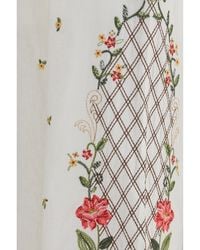 FARM Rio - Floral Embroidered Wide-Leg Pants Linen; Viscose - Lyst