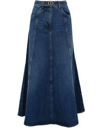 Twinset - Denim Skirt With Oval-T Belt - Lyst