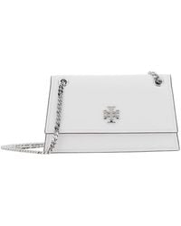 Tory Burch - 'Kira' Shoulder Bag With Chain Strap And Metallic Logo On The Front - Lyst