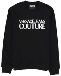 Versace Jeans Couture - Logo Sweatshirt Cotton Sweatshirts - Lyst