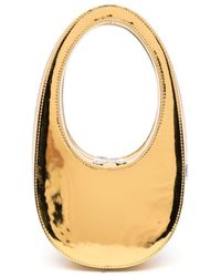 Coperni - 'Swipe' Mini Golden Handbag With Embossed Logo - Lyst