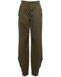 Slacks and Chinos Cargo trousers Dolce & Gabbana Cropped Printed Cotton-blend Gabardine Cargo Pants in Natural Womens Clothing Trousers 