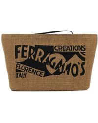 Ferragamo - Venna-Logo Zipped Clutch Bag - Lyst