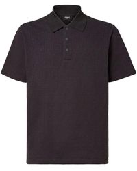 Fendi - Cotton Polo Shirt With Ff Motif - Lyst