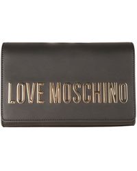 Love Moschino - Logo Embossed Flap Shoulder Bag - Lyst