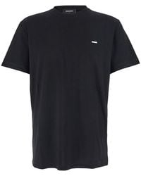 DSquared² - Crewneck T-Shirt With Patch Logo On The Front - Lyst