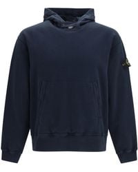 Stone Island - Hooded Sweatshirt With Front Pocket Cotton Sweatshirts - Lyst