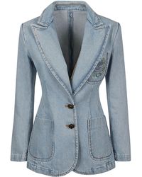 Etro - Fitted Buttoned Denim Jacket - Lyst