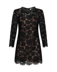 Self-Portrait - Lace Long-Sleeved Mini Dress - Lyst