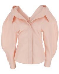 Givenchy - Fitted Slashed Shirt With Long Sleeves And Classic Collar For Blouses - Lyst
