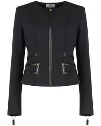 Elisabetta Franchi - Jacket Double Crêpe With Zip Details Polyester - Lyst