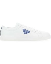 Prada - Brushed Leather Sneakers - Lyst