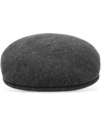 Kangol - Melange Grey Felt Baker Boy Hat - Lyst