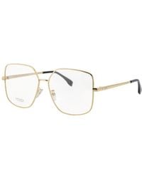 Fendi - Eyeglasses Square Full Rim, Frame And Clear Demo Lenses Lens Fe50009U034 Sunglasses - Lyst