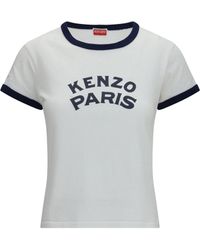 KENZO - Paris Emblem Cotton T-Shirt - Lyst