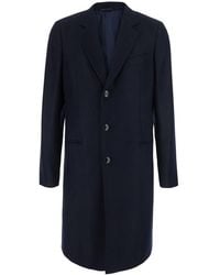 Giorgio Armani - Single-Breasted Cashmere Chevron Coat Virgin Wool - Lyst