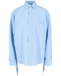 Balenciaga - Striped Shirt With Knotted Cuffs - Lyst