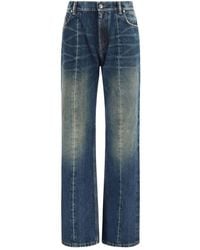 Versace - Blue Cotton Straight - Lyst