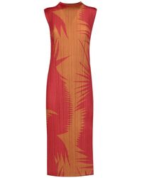 Pleats Please Issey Miyake - Graphic Printed Sleeveless Dress - Lyst