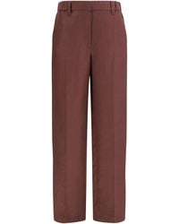 Brunello Cucinelli - Wide-Leg Pants Linen With Elastic Waistband And Belt Loops - Lyst