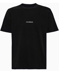C.P. Company - C.P Company Jersey Garment Dyed Logo T-Shirt - Lyst