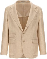 Brunello Cucinelli - Cotton And Linen Single-Breasted Jacket - Lyst