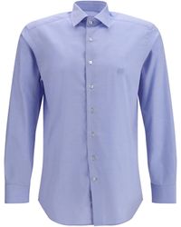 Etro - Roma Cotton Shirt With Pegaso Logo - Lyst