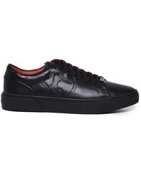 BOSS - Leather Lace-Up Sneakers Com Special Embossed Graphic - Lyst