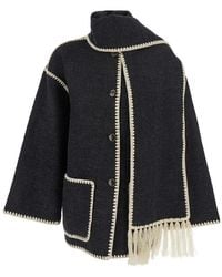 TOTEME - Wool-Blend Jacket With Scarf Detail, Coat - Lyst