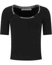 T By Alexander Wang - Black Stretch Viscose Ble - Lyst