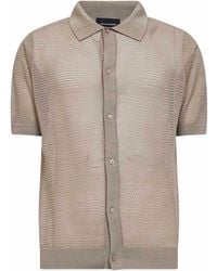 Tagliatore - Dove Pointelle Knit Short-Sleeved Shirt - Lyst