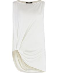 Jacquemus - Square-Neck Side Cut-Out Top Viscose Blouses - Lyst