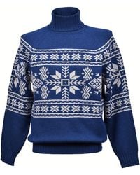 Brunello Cucinelli - 100% Cashmere Two Tone Turtle Neck Sweater - Lyst