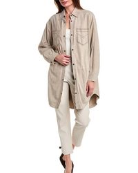 Brunello Cucinelli - Beige Leather Jacket - Lyst