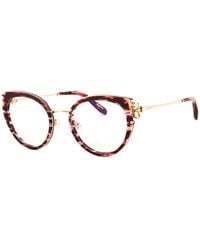 Chopard - Eyeglasses Cat Eye Full Rim, Shiny Streaked Burgundy Frame And Clear Demo Lenses Lens Vch367V01G2 - Lyst